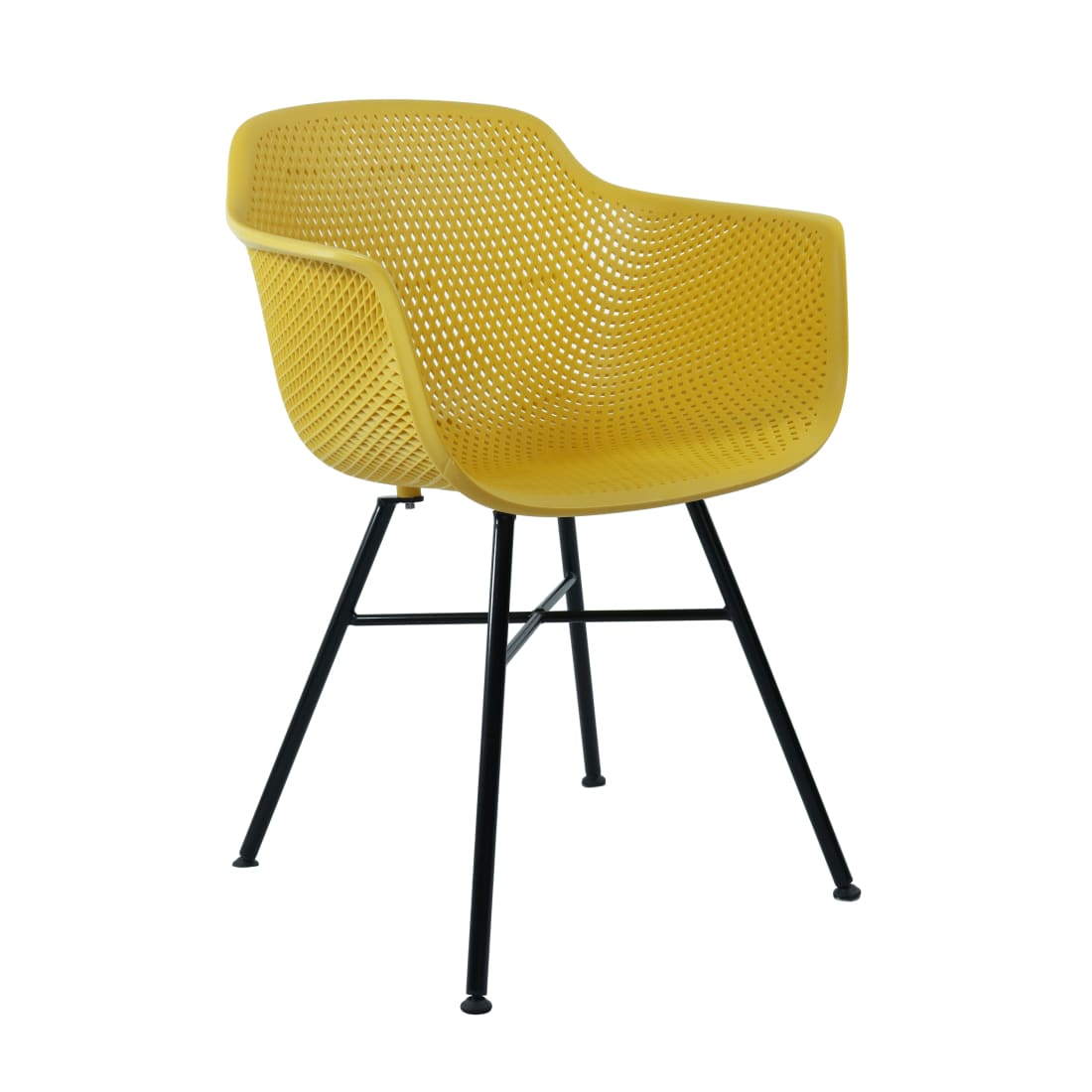 Kick Buitenstoel Indy geel - Zwart frame - Buitenstoelen