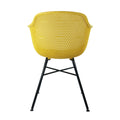 Kick Buitenstoel Indy geel - Zwart frame - Buitenstoelen