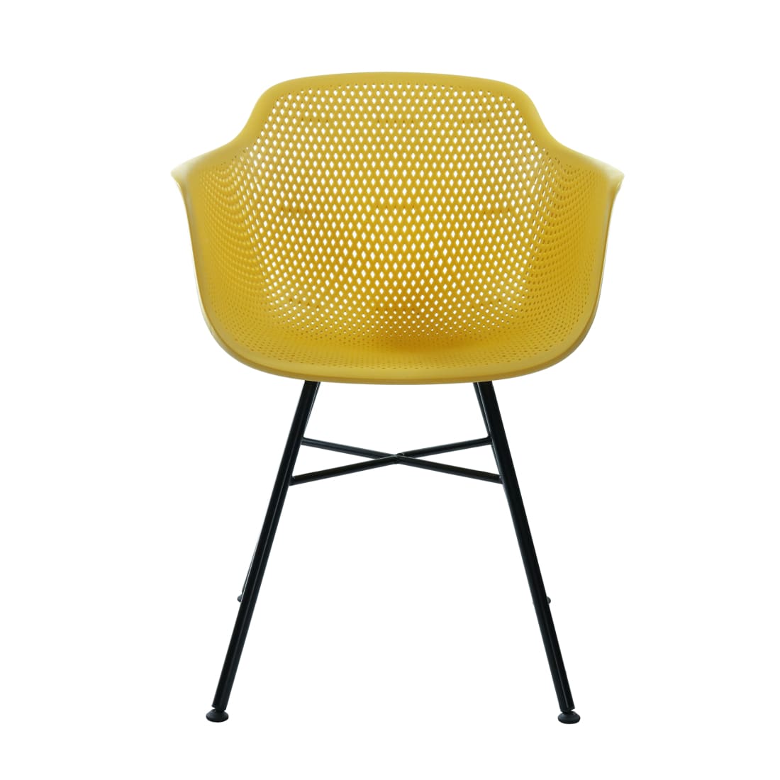 Kick Buitenstoel Indy geel - Zwart frame - Buitenstoelen