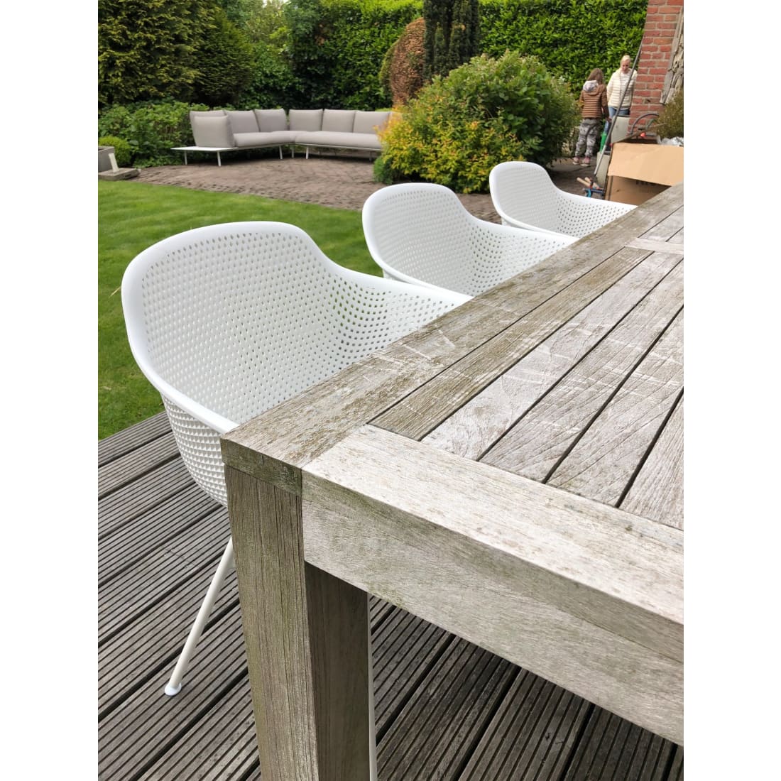 Kick Buitenstoel Indy wit - Zwart frame - Buitenstoelen
