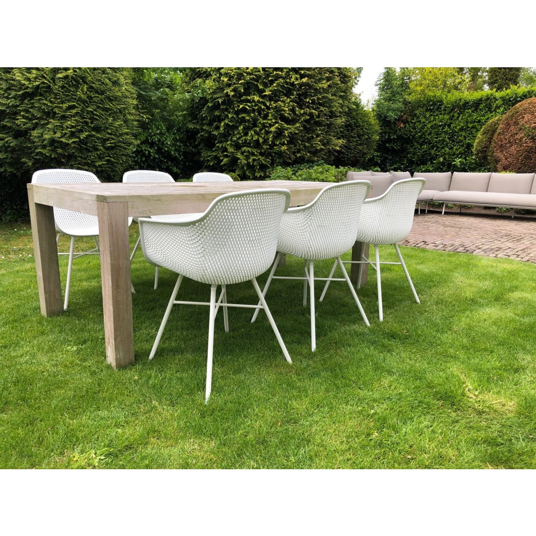 Kick Buitenstoel Indy wit - Zwart frame - Buitenstoelen