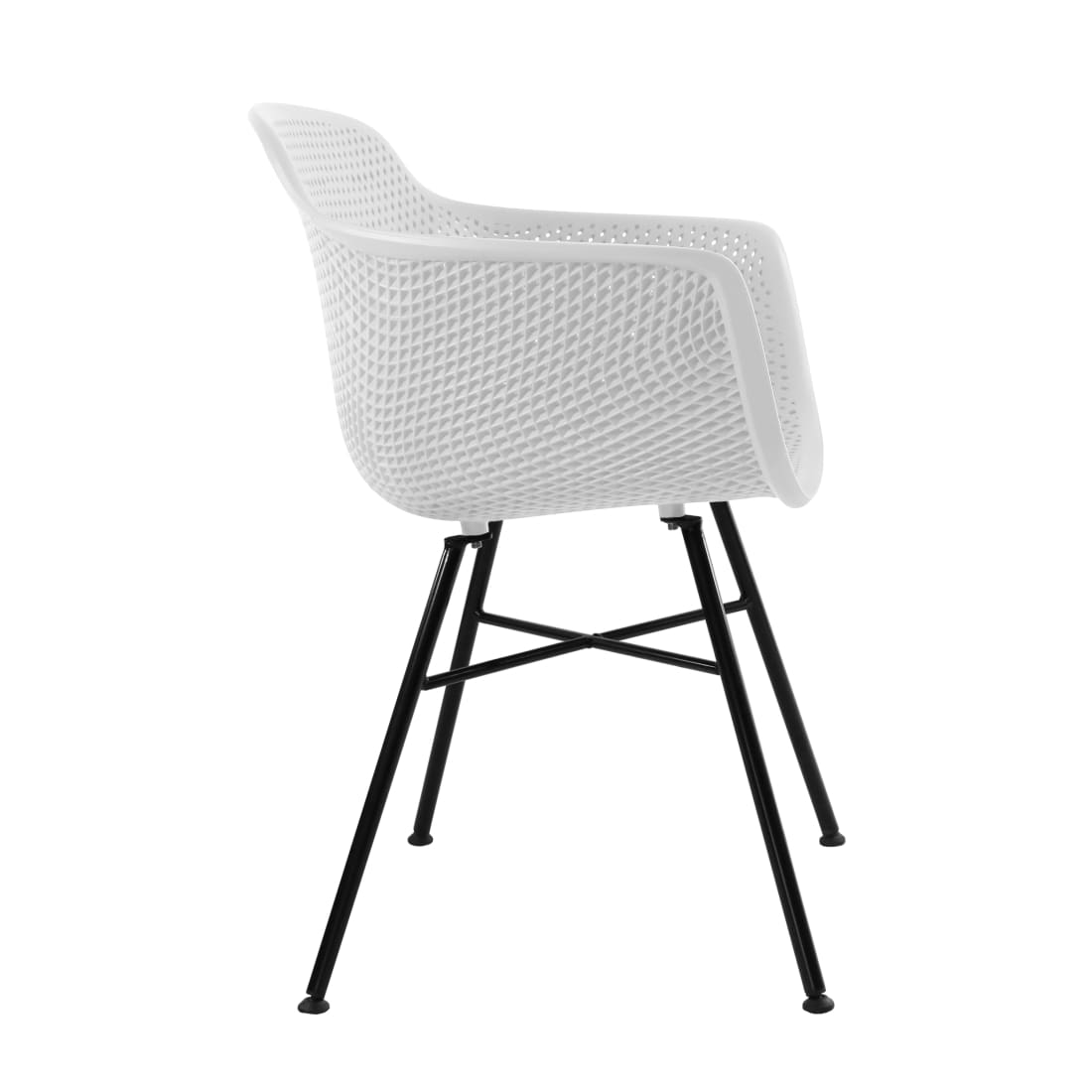 Kick Buitenstoel Indy wit - Zwart frame - Buitenstoelen