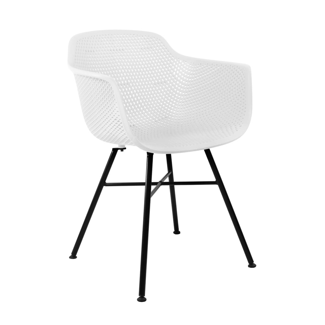 Kick Buitenstoel Indy wit - Zwart frame - Buitenstoelen