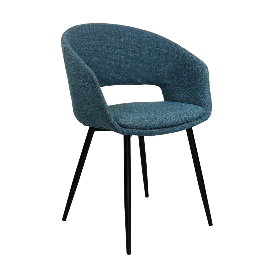 Kick eetkamerstoel Dean - Blauw - Katoen eetkamerstoelen
