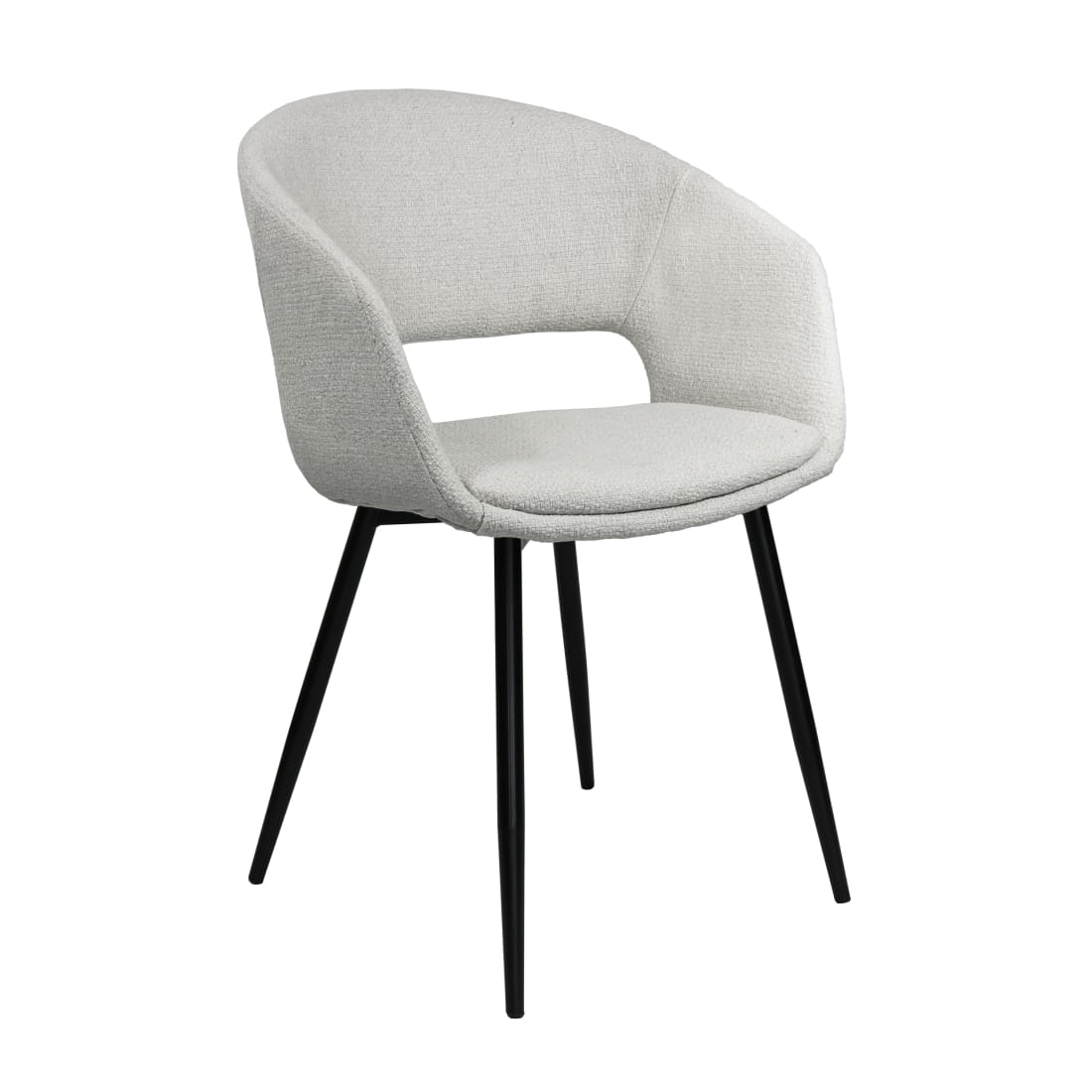 Kick eetkamerstoel Dean - Wit - Katoen eetkamerstoelen