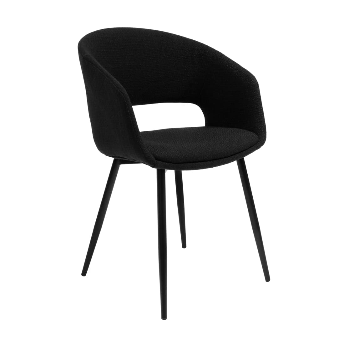 Kick eetkamerstoel Dean - Zwart - Katoen eetkamerstoelen