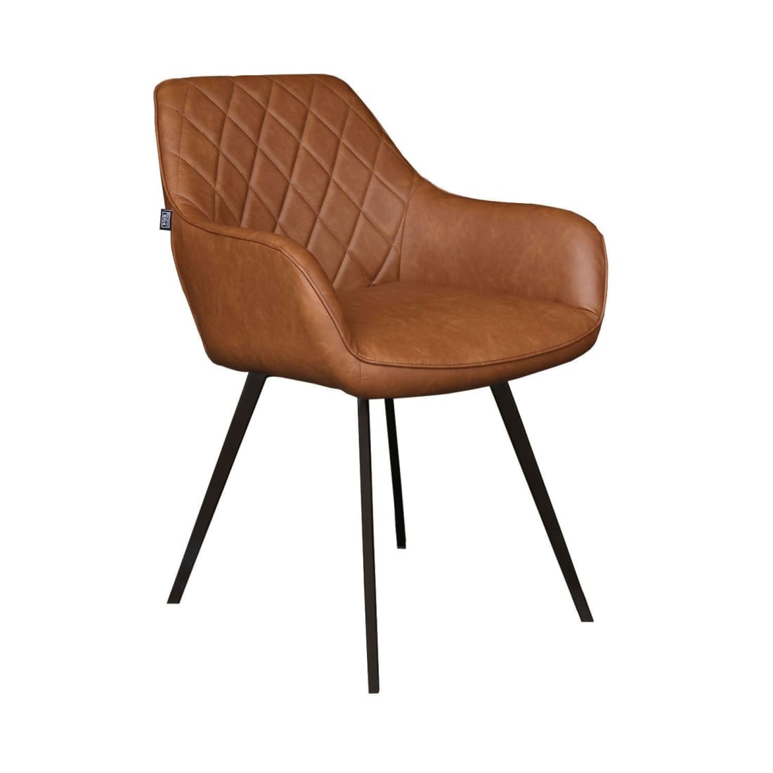 Kick eetkamerstoel Karl - Cognac - Pu leder eetkamerstoelen