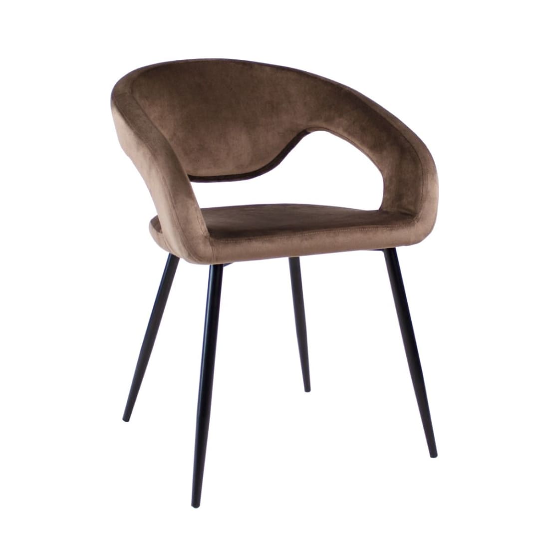 Kick Eetkamerstoel Lenn - Taupe - Velvet eetkamerstoelen