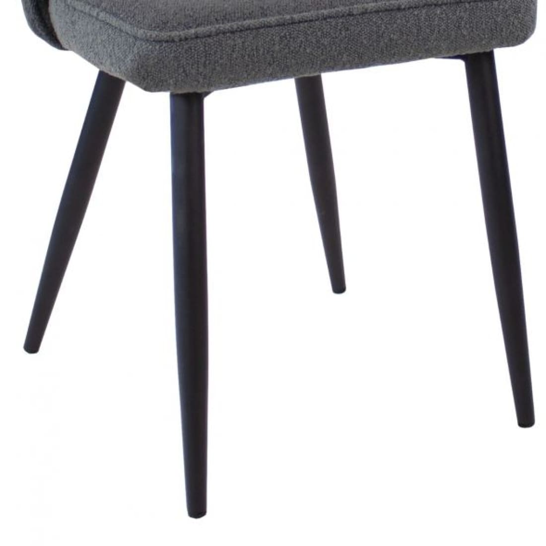 Kick Eetkamerstoel Mare Bouclé - Donkergrijs - Bouclé