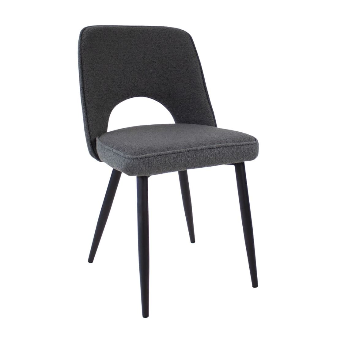 Kick Eetkamerstoel Mare Bouclé - Donkergrijs - Bouclé