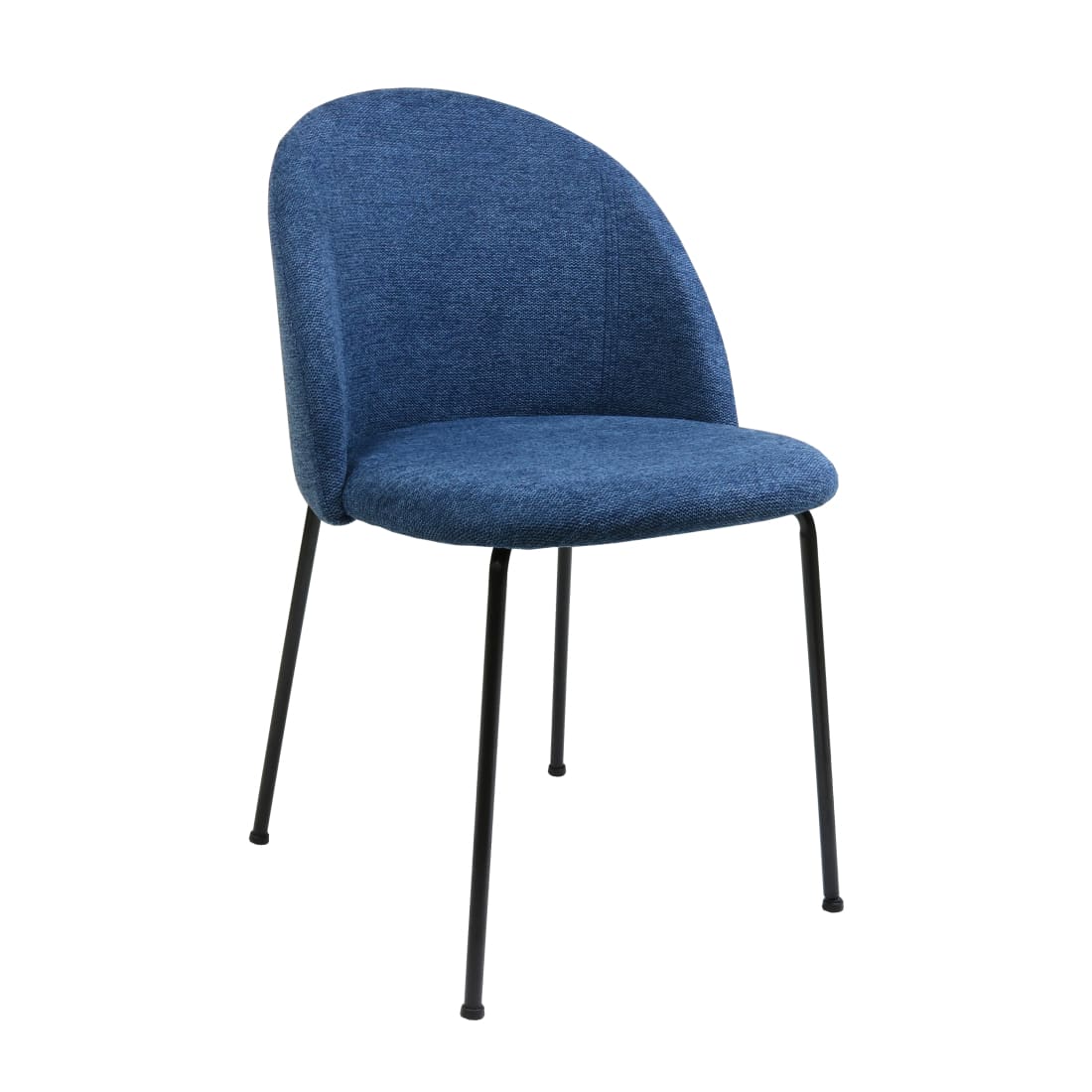 Kick eetkamerstoel Noa - Blauw - Ribstof eetkamerstoelen