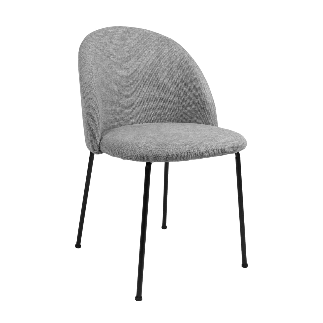Kick eetkamerstoel Noa - Grijs - Ribstof eetkamerstoelen