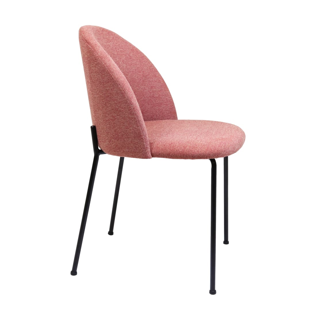 Kick eetkamerstoel Noa - Roze - Ribstof eetkamerstoelen