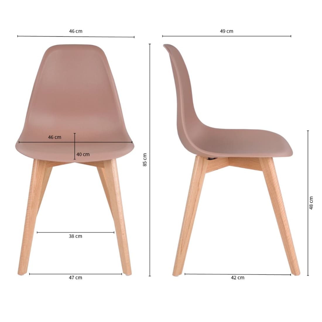 Kick Eetkamerstoel Yuna - Roze - Kunststof eetkamerstoelen