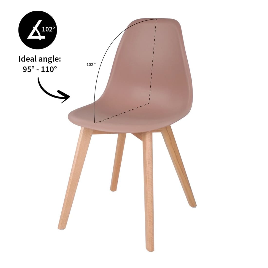 Kick Eetkamerstoel Yuna - Roze - Kunststof eetkamerstoelen