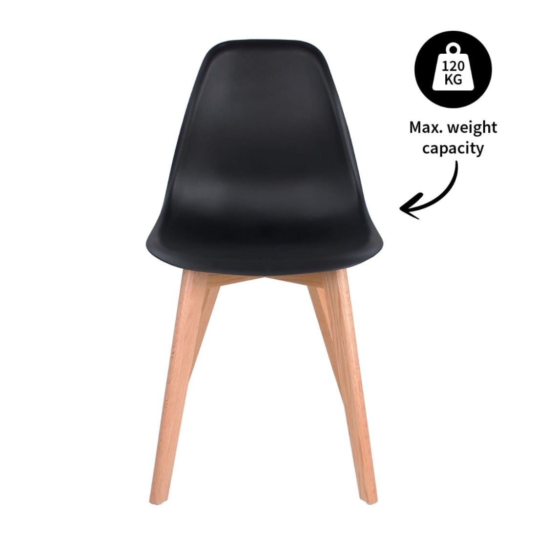 Kick Eetkamerstoel Yuna - Zwart - Kunststof eetkamerstoelen