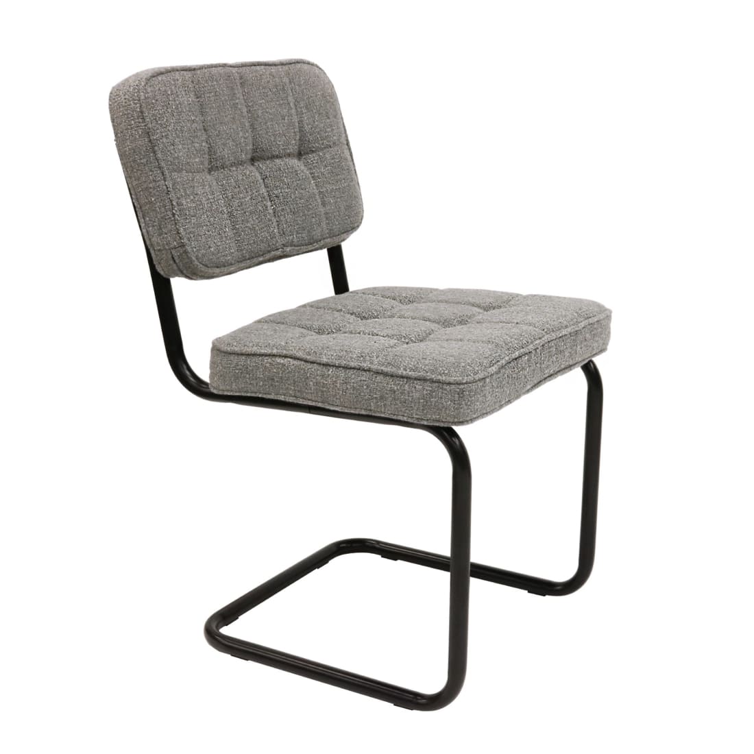Kick eetkamerstoel Yves - Grijs - Katoen eetkamerstoelen