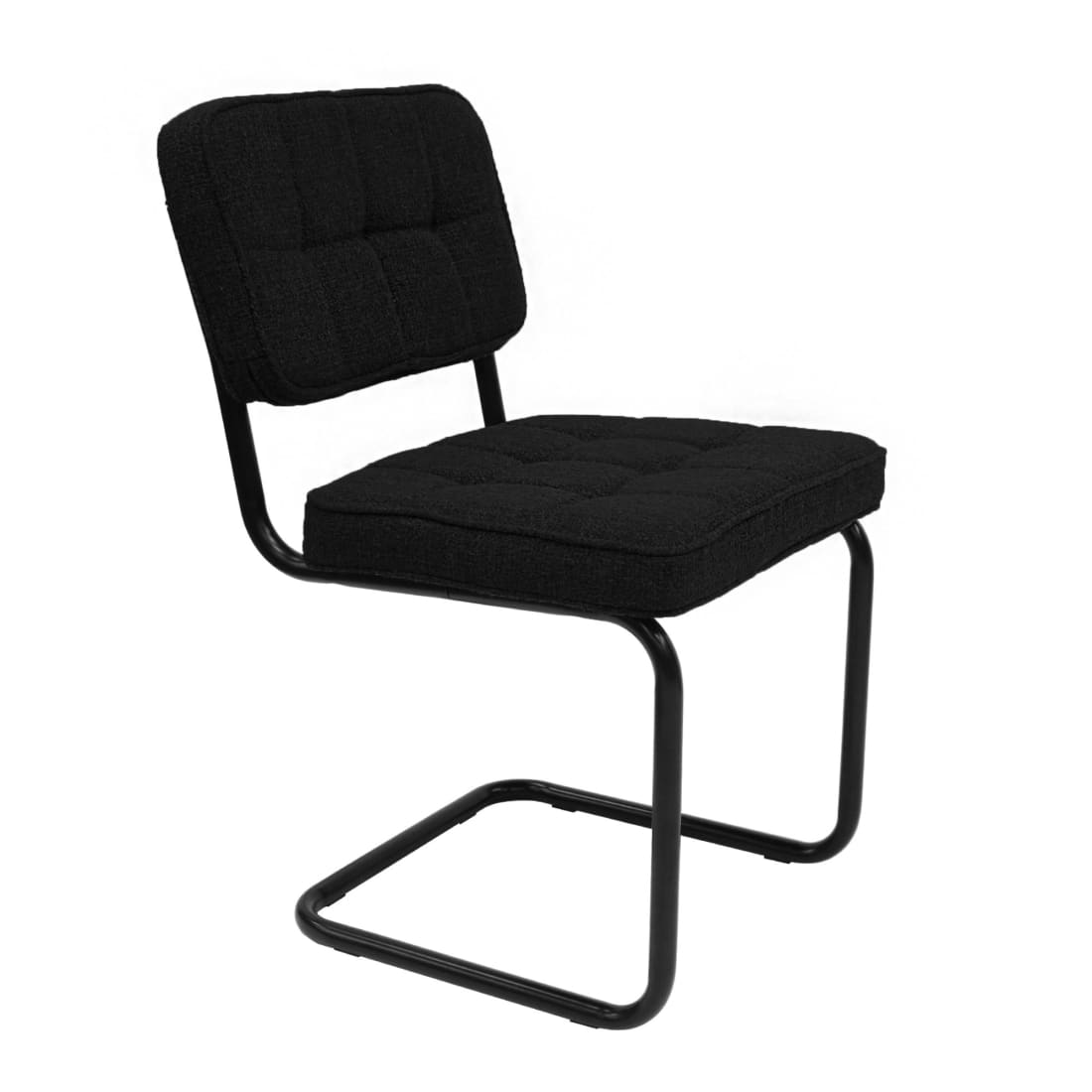 Kick eetkamerstoel Yves - Zwart - Katoen eetkamerstoelen