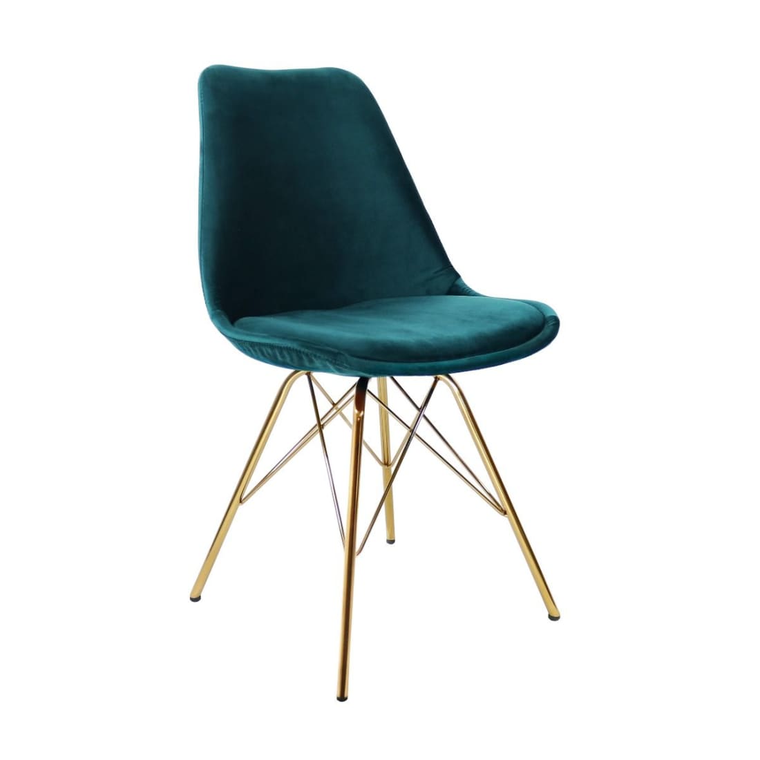Kick Kuipstoel Velvet Goud Frame - Blauw - Velvet