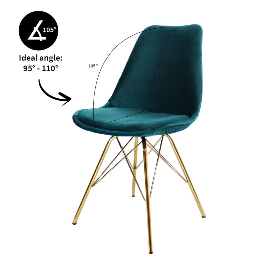 Kick Kuipstoel Velvet Goud Frame - Blauw - Velvet
