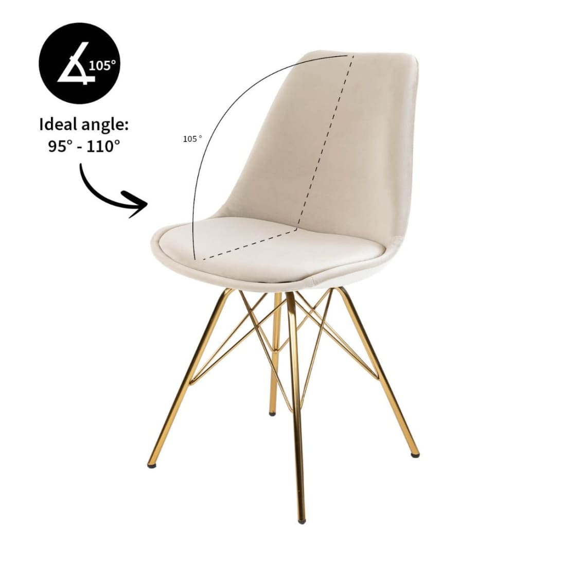Kick Kuipstoel Velvet Goud Frame - Champagne - Velvet