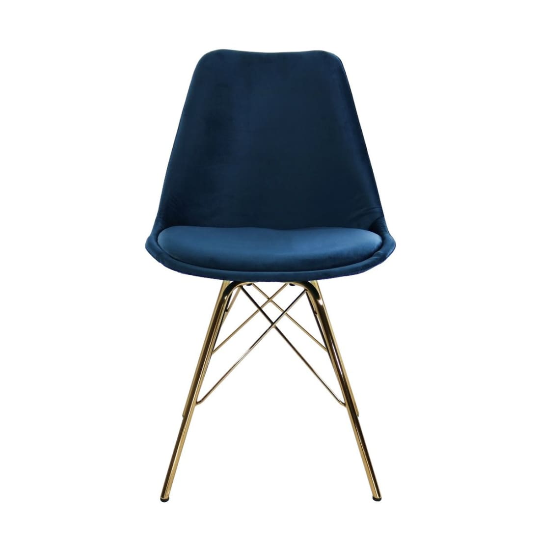 Kick Kuipstoel Velvet Goud Frame - Donkerblauw - Velvet