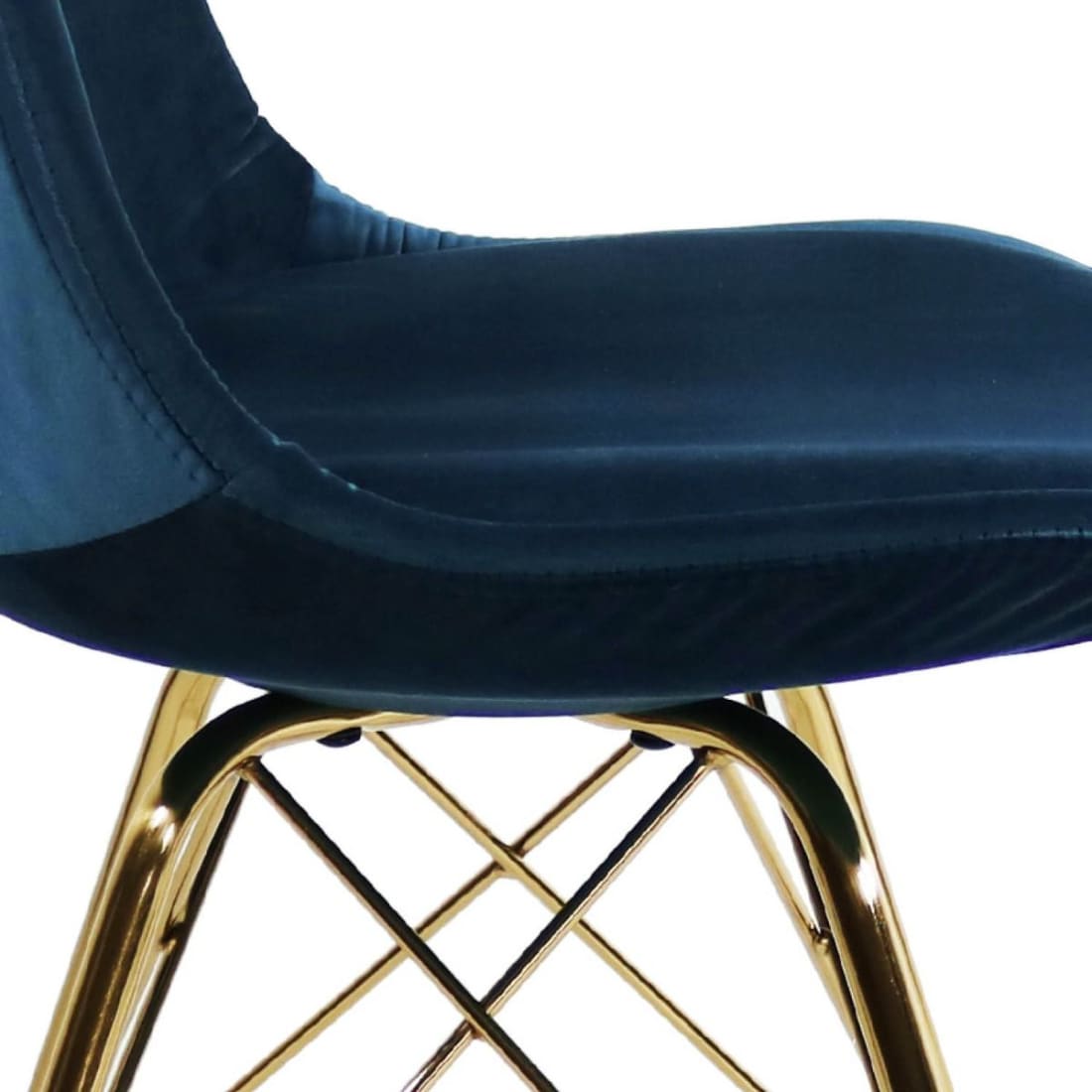 Kick Kuipstoel Velvet Goud Frame - Donkerblauw - Velvet