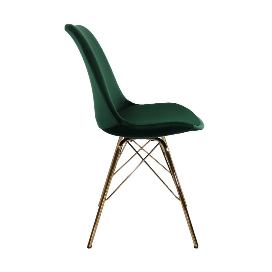 Kick Kuipstoel Velvet Goud Frame - Donkergroen - Velvet