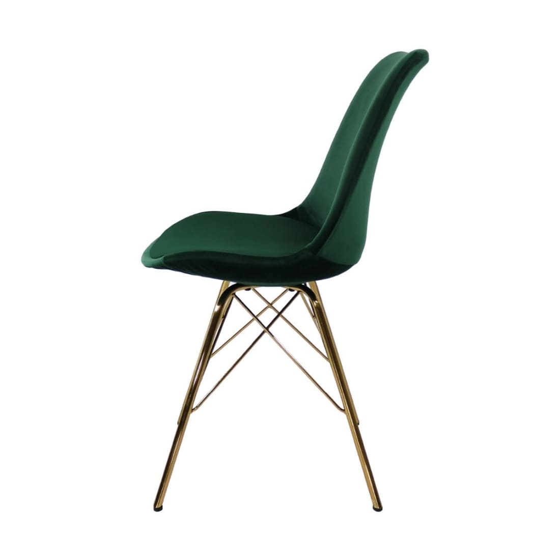 Kick Kuipstoel Velvet Goud Frame - Donkergroen - Velvet