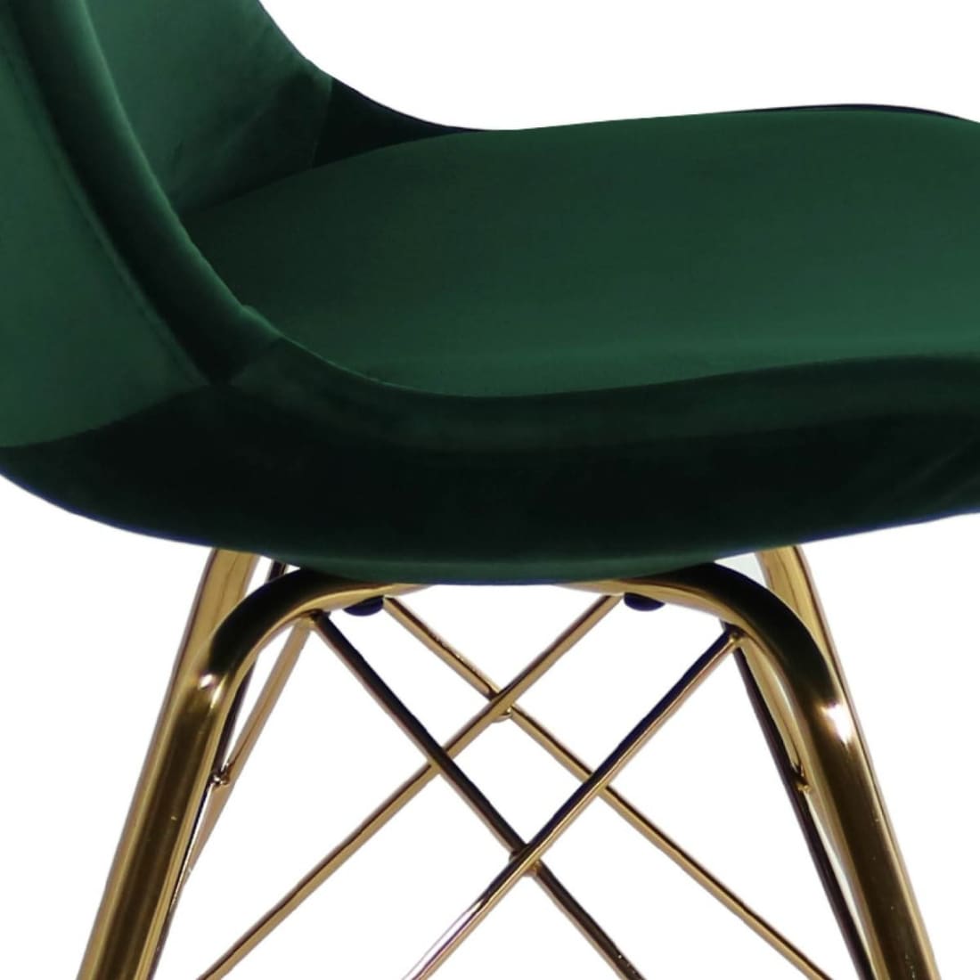 Kick Kuipstoel Velvet Goud Frame - Donkergroen - Velvet