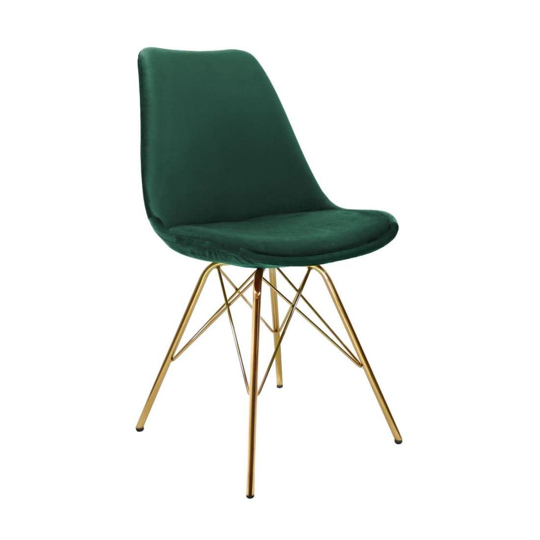 Kick Kuipstoel Velvet Goud Frame - Donkergroen - Velvet