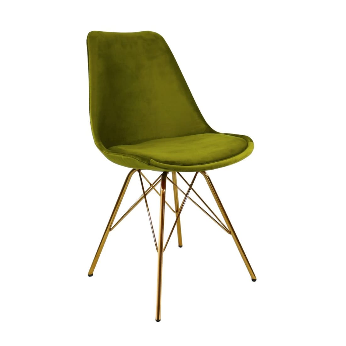 Kick Kuipstoel Velvet Goud Frame - Groen - Velvet