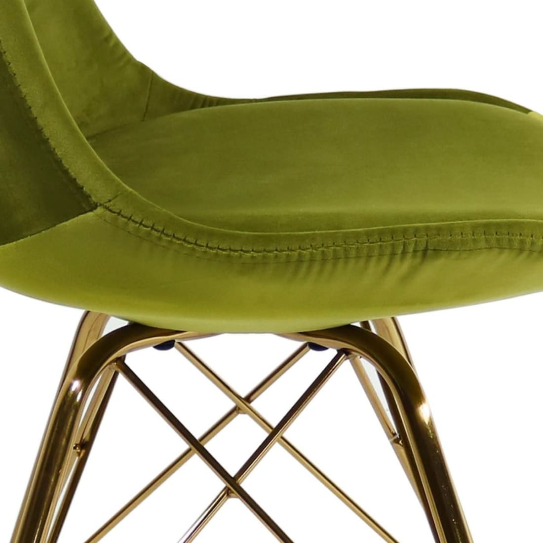 Kick Kuipstoel Velvet Goud Frame - Groen - Velvet