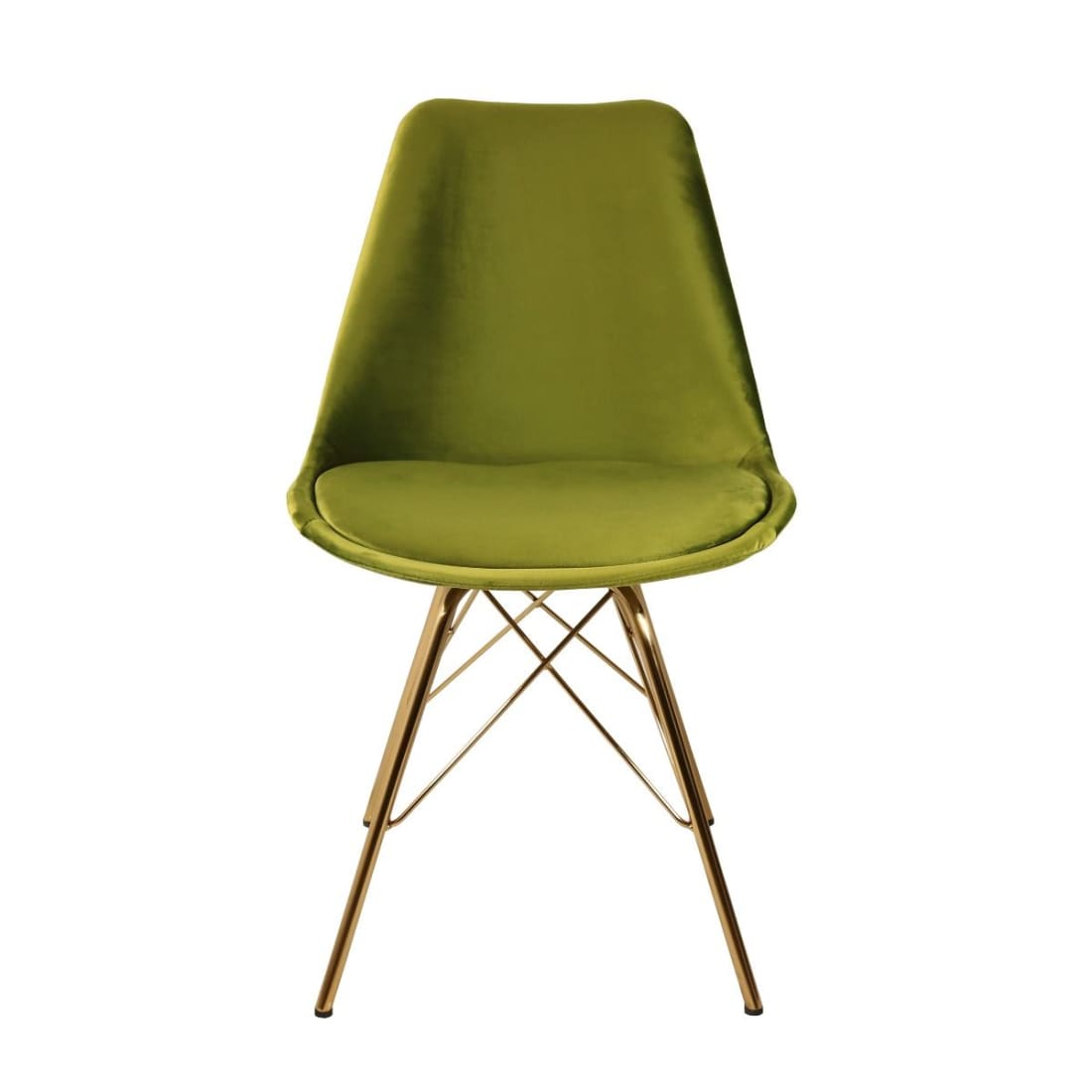 Kick Kuipstoel Velvet Goud Frame - Groen - Velvet