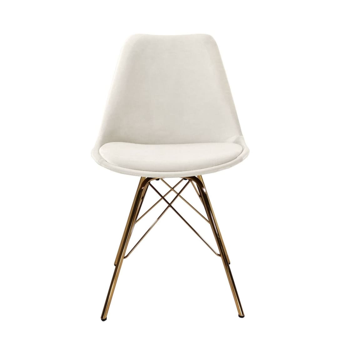 Kick Kuipstoel Velvet Goud Frame - Ivoor - Velvet