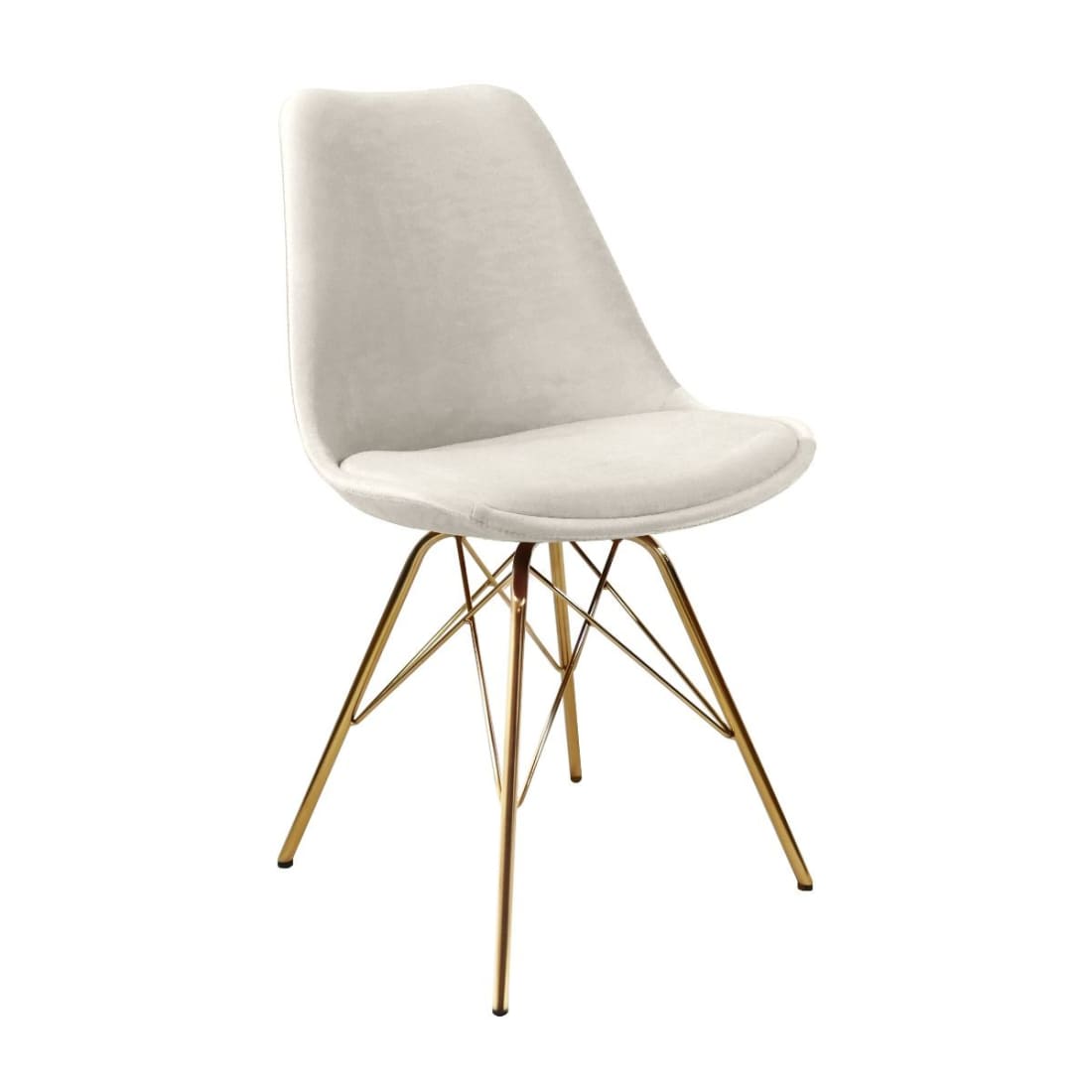 Kick Kuipstoel Velvet Goud Frame - Ivoor - Velvet