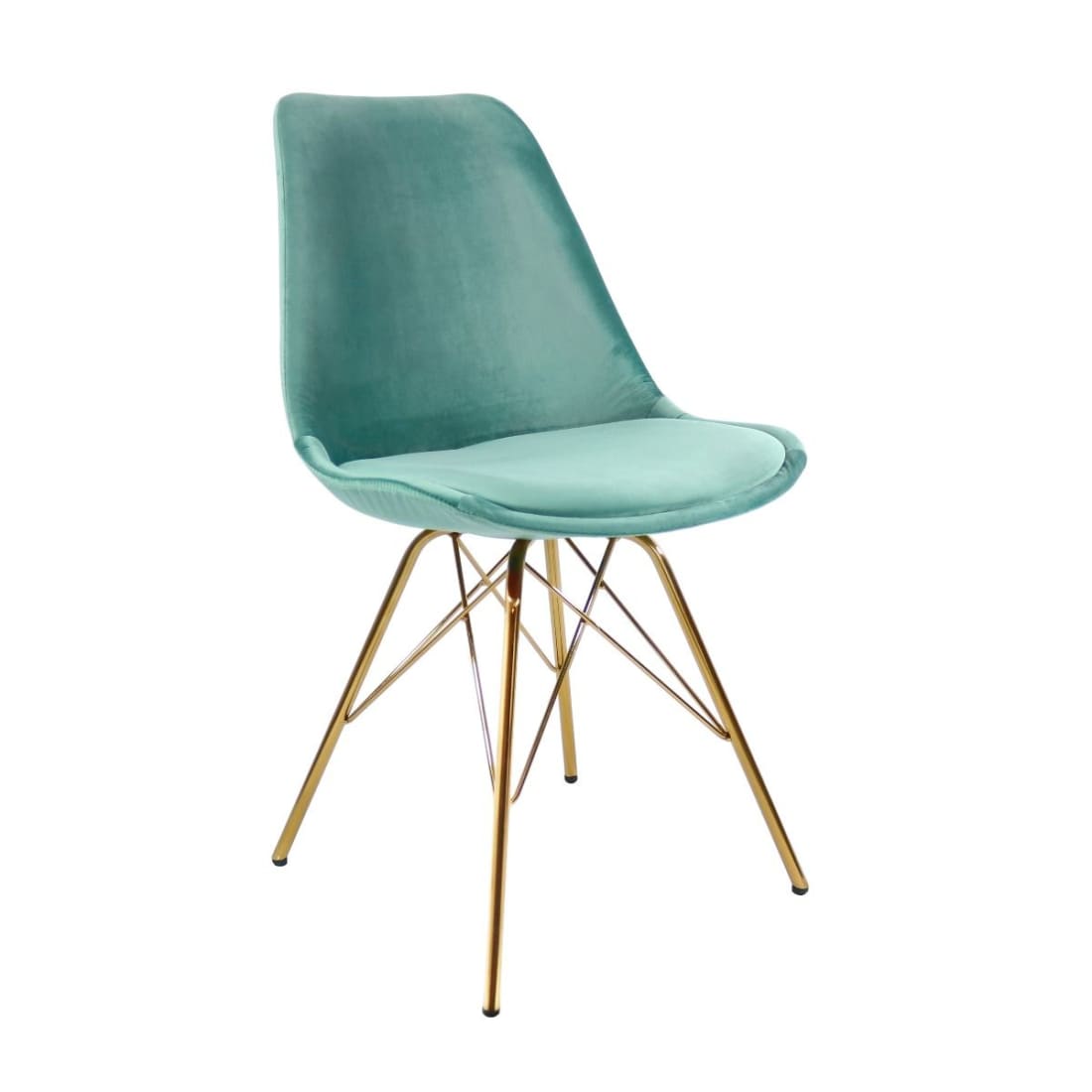 Kick Kuipstoel Velvet Goud Frame - Mintgroen - Velvet
