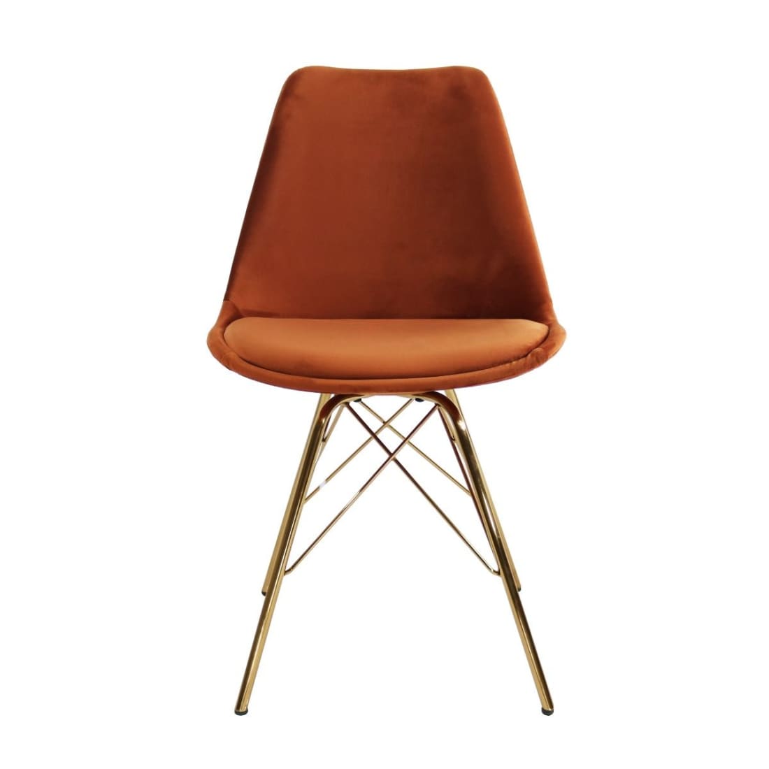 Kick Kuipstoel Velvet Goud Frame - Oranje - Velvet