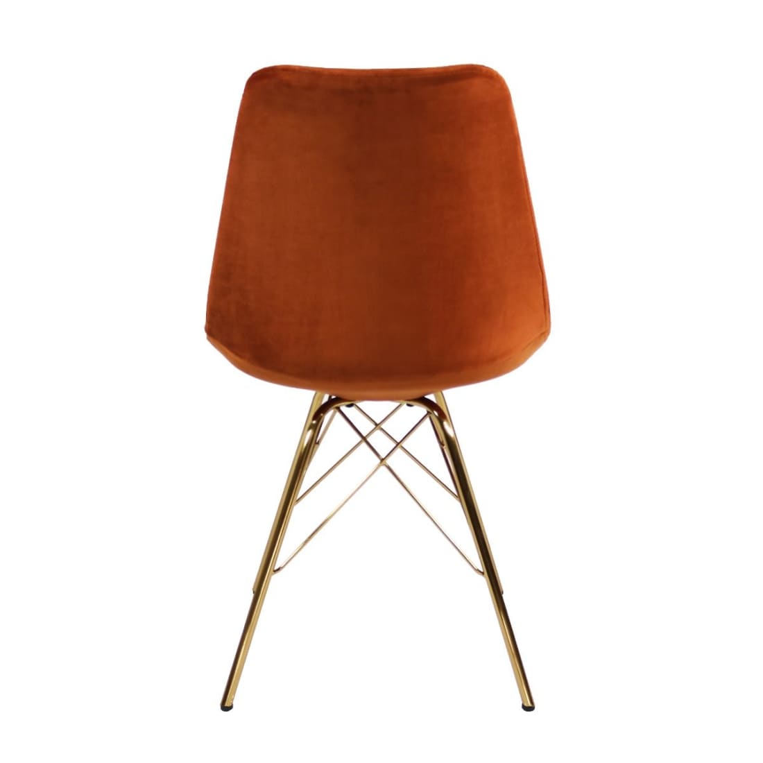 Kick Kuipstoel Velvet Goud Frame - Oranje - Velvet