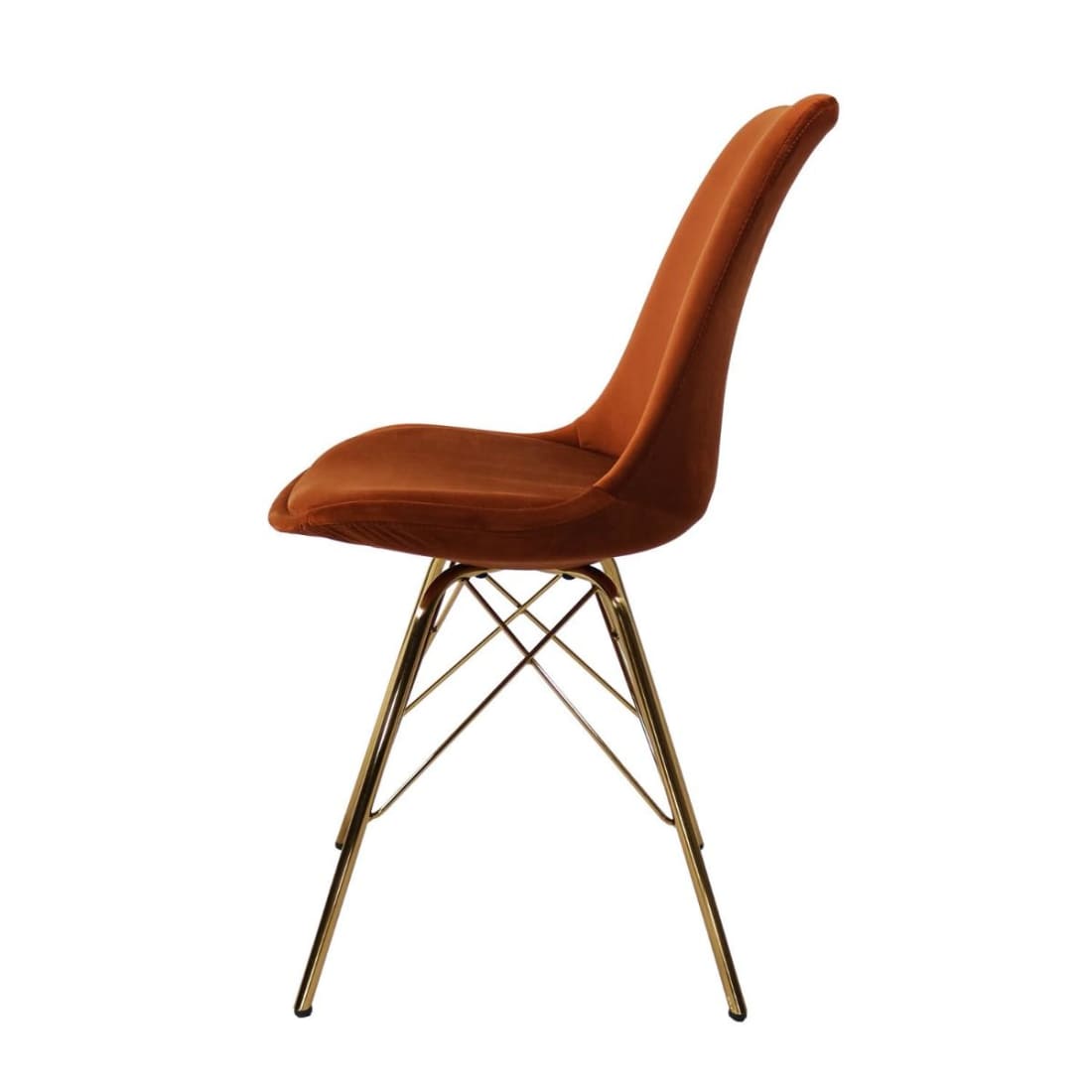 Kick Kuipstoel Velvet Goud Frame - Oranje - Velvet