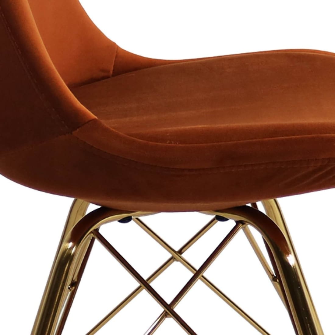 Kick Kuipstoel Velvet Goud Frame - Oranje - Velvet
