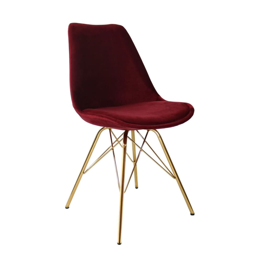 Kick Kuipstoel Velvet Goud Frame - Rood - Velvet