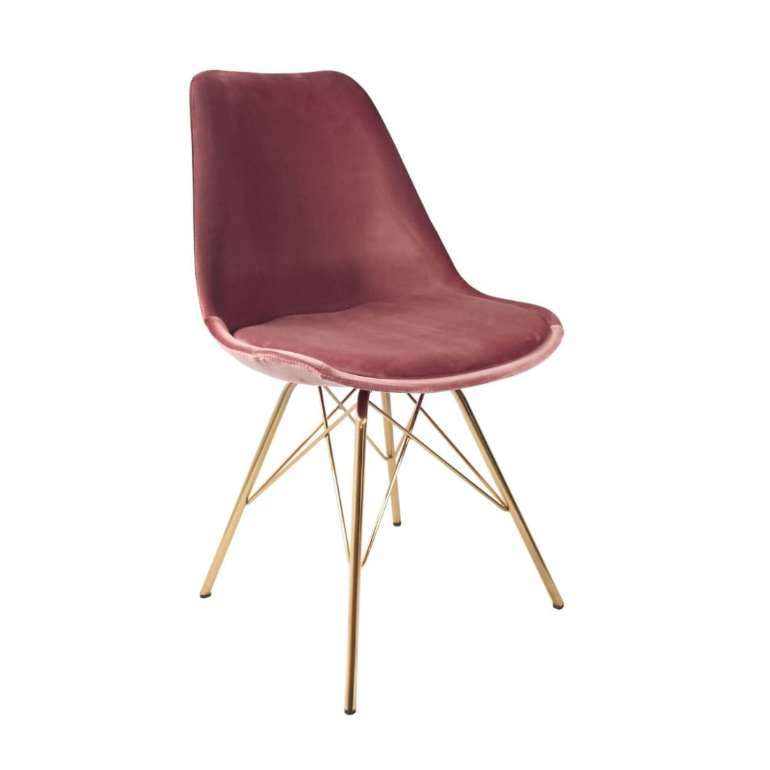 Kick Kuipstoel Velvet Goud Frame - Roze - Velvet