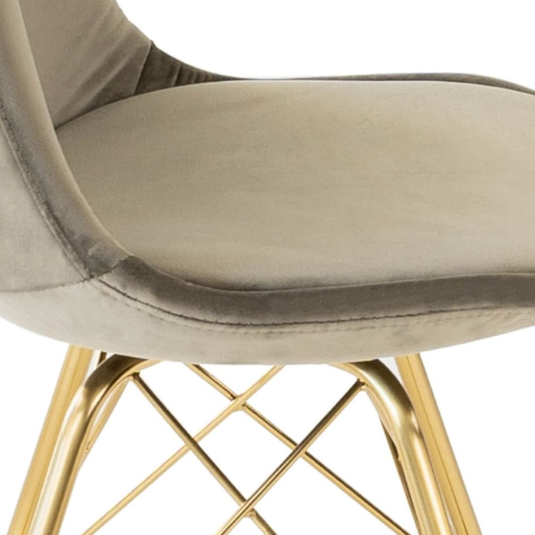 Kick Kuipstoel Velvet Goud Frame - Taupe - Velvet