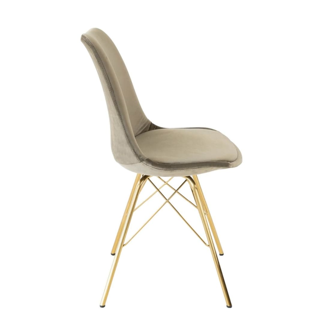 Kick Kuipstoel Velvet Goud Frame - Taupe - Velvet