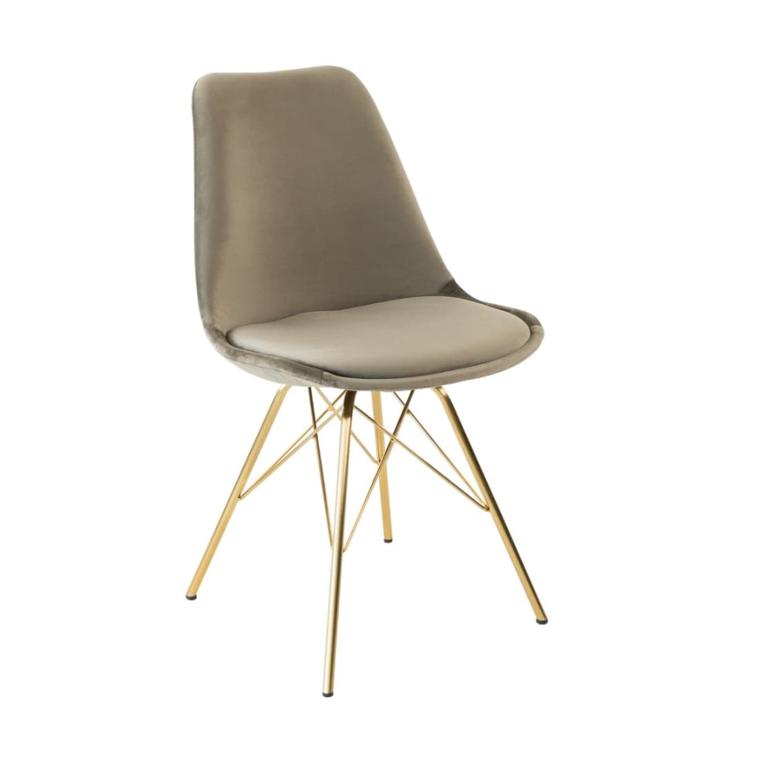 Kick Kuipstoel Velvet Goud Frame - Taupe - Velvet