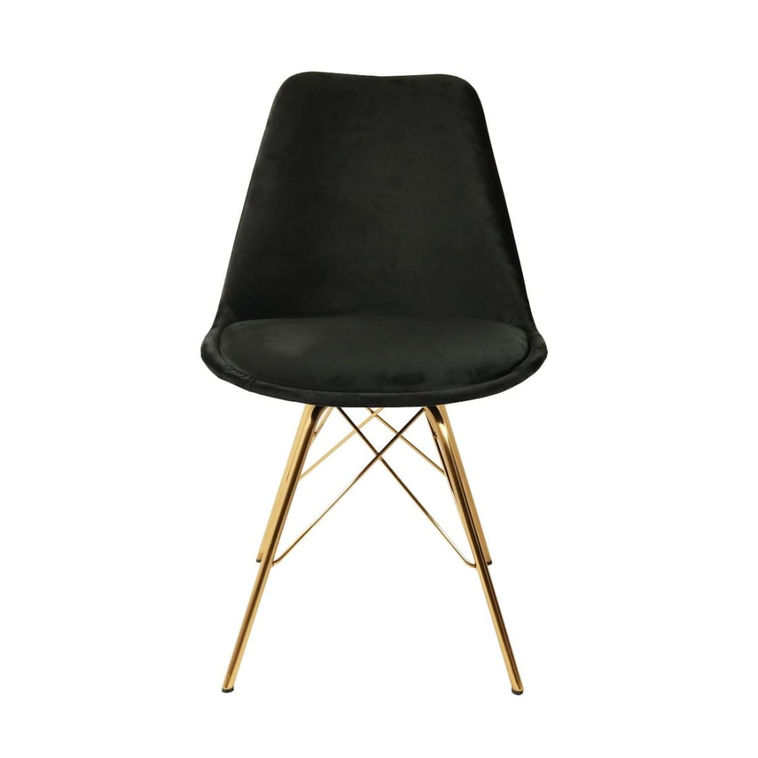 Kick Kuipstoel Velvet Goud Frame - Zwart - Velvet
