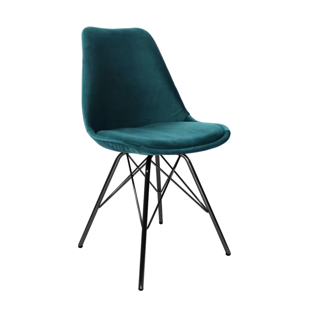 Kick Kuipstoel Velvet Zwart Frame - Blauw - Velvet
