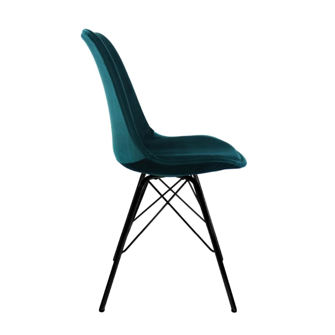 Kick Kuipstoel Velvet Zwart Frame - Blauw - Velvet