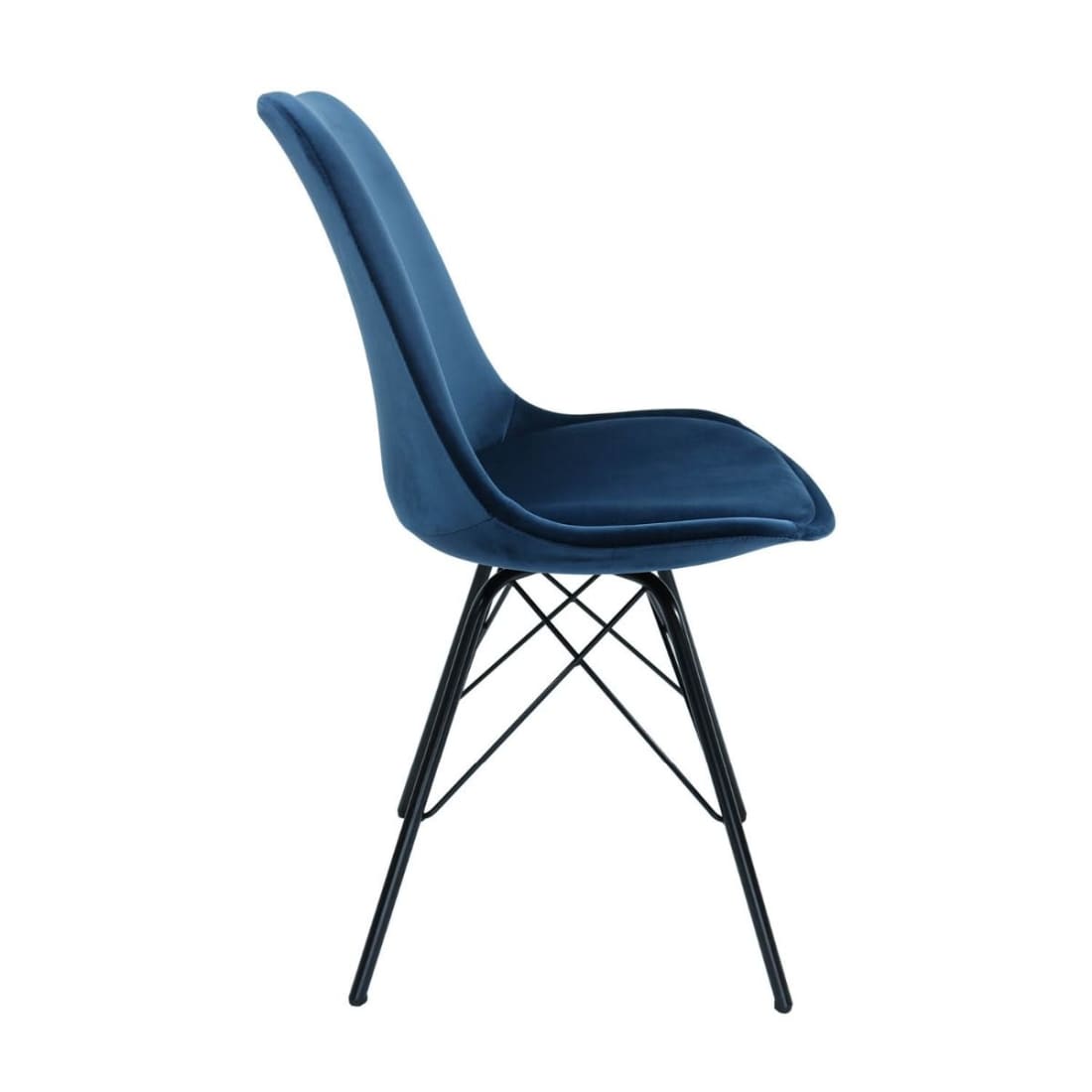 Kick Kuipstoel Velvet Zwart Frame - Donkerblauw - Velvet